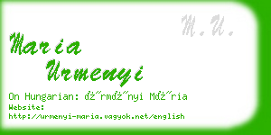 maria urmenyi business card